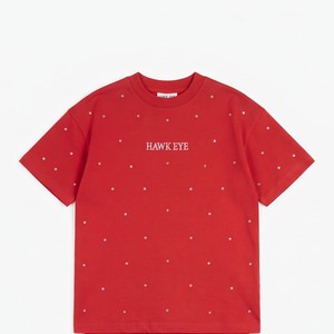 เสื้อยืดผู้หญิงแบบปรับแต่งได้ ทรงหลวม ไหล่ตก คอริบบ์ ผ้าฝ้าย 100% ประดับเพชรเทียม เสื้อลำลอง ขายส่งจากโรงงาน - Product Image 2