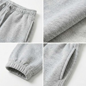 Pantalones Jogger Oversize Formales para Hombre, Ecológicos, con Lavado Ácido y Cierre con Cordón, de Felpa de Algodón Pesado Gris Jaspeado, Venta al por Mayor - Product Image 4