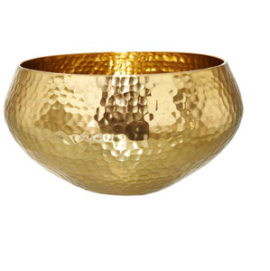 Golden Metal Bowl With Textured Finished Perfect For Living Room Festive Decoration - Product Image 3