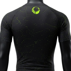 <b>Black</b> Neon Green Men Compression <b>T</b> <b>Shirt</b> and Shorts Set Breathable Stretch Fitness Gym Training Running Athletic Sportswear - Product Image 4