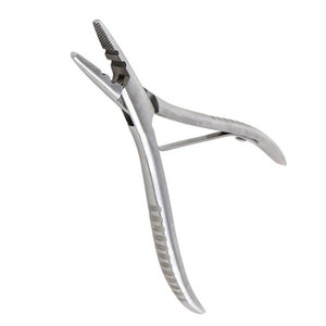 Pince professionnelle pour extensions de cheveux en acier inoxydable, outil robuste pour pose de perles, application de bandes adhésives, micro-anneaux et kératine. - Product Image 5