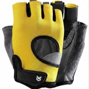 Yellow <b>Half</b> Finger Cycling Gloves With Non <b>Slip</b> Grip For Outdoor Activities Unisex Racing Gloves Hook And Loop Closure - Product Image 5