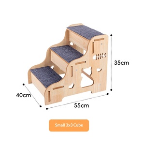 Tangga Anjing Kayu 3 Tingkat Modern <span class=keywords><strong>2026</strong></span> Anti Selip untuk Anjing Sedang Rumah Kucing Multifungsi - Product Image 4