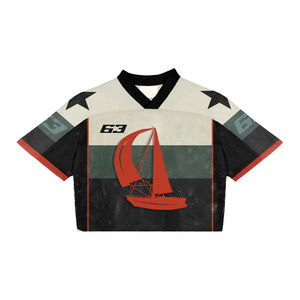 Maillot de football surdimensionné personnalisé pour homme, style streetwear, séchage rapide, respirant, couleurs et logo personnalisables, 100 % polyester, maille, coupe courte - Product Image 5