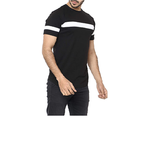 เสื้อยืดผู้ชายสีดำล้วน ทรงปกติ น้ำหนัก 220 กรัม  แบบเรียบ  สำหรับใส่ลายกราฟิก  พร้อมแผงสีขาว  รุ่นท็อปเฮฟวี่เวท - Product Image 3