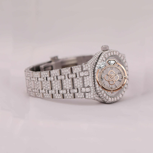 High-End Moissanite Iced Out <b>Watch</b> for Men, Ice Silver Dial, Diamond Covered <b>Case</b> and Bracelet - Product Image 3