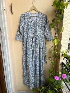 Vestido Indio 2026 de Algodón 100% Estampado a Mano, Cuello en V, Manga Larga, Túnica Casual y Vestido Largo para Mujer, Gran Venta - Product Image 6