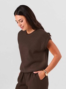 T-shirt décontracté pour femme, col rond, manches courtes, coupe ample, 100% coton, uni, mode quotidienne - Product Image 5