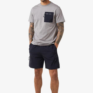 Ensemble short d'été pour homme à manches courtes, imprimé logo personnalisé, style hip-hop, 100% coton, séchage rapide, tenue tendance pour temps chaud - Product Image 2