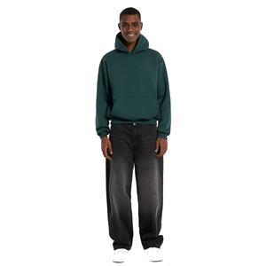 Sweatshirts à capuche d'automne pour hommes 70% coton 30% polyester blanc mélangé pull à capuche personnalisé oversize crop boxy sweat à capuche - Product Image 2