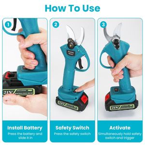 Tijeras de podar inalámbricas 4 en 1, motosierra eléctrica con extensión máxima de 5.5 pies, sierra de 4/6 varillas, hoja SK5, herramientas de jardín sin escobillas - Product Image 5