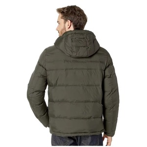 Chaqueta Acolchada con Capucha para Hombre, Color Verde Oliva, con Cierre de Cremallera, Cortavientos, Abrigo Informal de Invierno, Relleno Grueso de Poliéster, Corte Regular - Product Image 3
