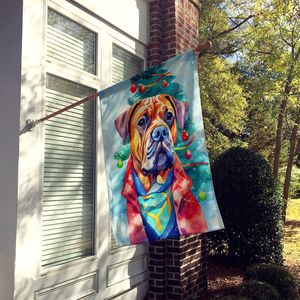 Dogue De Bordeaux Noël Grand Poteau de Porche Décoratif Cour Bannière Polyester Maison Taille Tenture Murale Oeuvre - Product Image 2