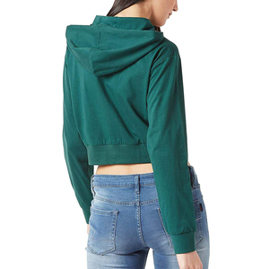 Sweat-shirts à capuche courts élégants pour femmes, design pull-over, coupe classique, en molleton doux, vêtements décontractés pour l'hiver et l'automne. - Product Image 2