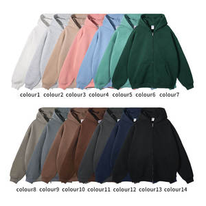 Sweats à capuche zippés streetwear de haute qualité pour hommes, avec logo personnalisé, unisexe, en molleton épais, vierges - Product Image 3
