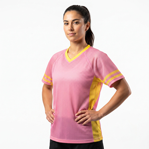 Women's Printed Mesh Lacrosse Jersey with Custom Names & Team Numbers Short Sleeve Four-Way Stretch UV Protection - Product Image 1