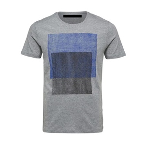 T-shirt décontracté pour homme, coupe classique, col rond, manches courtes, tricoté, 100% coton, motif lettres, respirant, été - Product Image 1