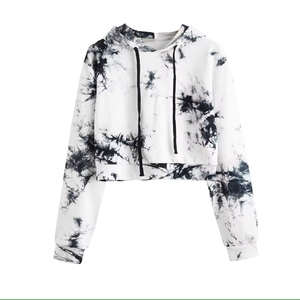 Custom Made USA <b>Cropped</b> <b>Women</b> Hoodie High Quality Cotton Fleece Crop Top Hoodie Custom Logo Printed OEM Bulk Wholesale Short - Product Image 1