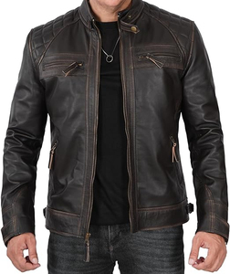 Leather <b>Jackets</b> Factory Direct High Quality Zipper With Removable Hood Leather <b>Jacket</b> <b>for</b> <b>Men</b> - Product Image 6