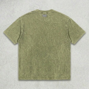 Camiseta de algodón puro de 250g con estampado estilo oscuro, corte holgado, lavado vintage, desgastada, de marca de moda, versátil, transfronteriza - Product Image 4