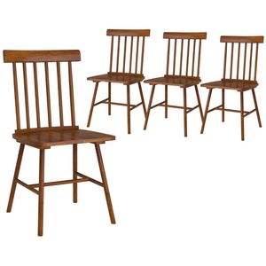 Set di Quattro Sedie da Pranzo Marrone Chiaro, Poltrona da Cucina con Seduta in Legno per Casa o Ufficio - Product Image 5