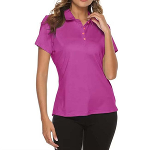Polo pour femme en coton 100% de qualité supérieure, vente directe d'usine, logo personnalisé imprimé et brodé - Product Image 2