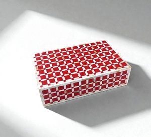 Boîte de rangement à bijoux en MDF de haute qualité avec incrustation MOP/résine et fermeture magnétique – Présentoir à bijoux élégant pour la décoration intérieure - Product Image 1