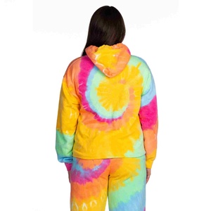 Wholesale Plus Size Women's Tie Dye Hoodie Fleece Casual Autumn Full Sleeve Hooded <b>Sweatshirt</b> Pants Matching Outfit Women Hoodie - Product Image 2