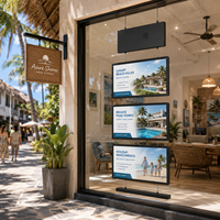Pantalla digital de señalización para oficinas inmobiliarias, montada en la pared, de 3x21.5 pulgadas, conjunto de pantallas publicitarias para la presentación de propiedades.