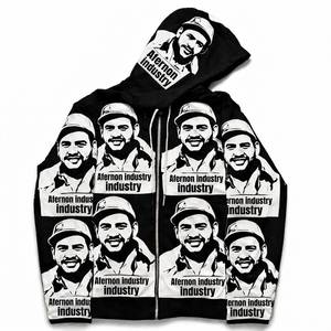 Afernon Industry <b>Men's</b> Hooded <b>Zip</b>-Up Sweatshirt Oversized Fit Embroidered Design French Terry Fabric Winter Streetwear Casual - Product Image 6