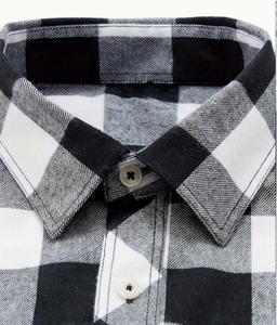 Chemise en flanelle à carreaux noirs et blancs à manches longues en coton, vêtement décontracté, taille adulte, Hardihood International - Product Image 5