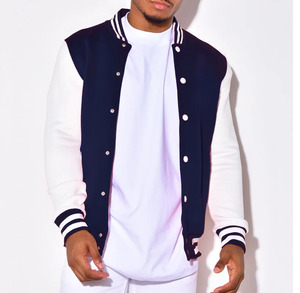 Custom Wholesale Blank Bulk Plain Unisex <b>Black</b> Men Women College Varsity <b>Jacket</b> Long Sleeve Breathable <b>Fleece</b> Baseball Letterman - Product Image 4