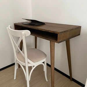 Escritorio de Computadora de Madera Maciza Hecho a Mano de Primera Calidad, Escritorio de Madera con Estante de Almacenamiento, Mesa de Estudio para Oficina en Casa, Muebles para Computadora Portátil - Product Image 1