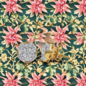 Boucles d'oreilles clous minimalistes de luxe en or massif 10K plaqué rhodium, serties de diamants baguette, avec fermoir à vis, pour mariage et anniversaire - Product Image 6