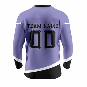Camiseta de Hockey sobre Hielo Personalizada para Hombre, Cuello en V, Manga Larga, Absorbe la Humedad, 100% Poliéster, Impresión Sublimada, Nombre y Número del Equipo, Venta al Por Mayor - Product Image 3