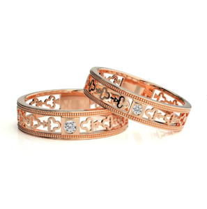925 Sterling Silver Rose Gold Plated Heart <b>Couple</b> <b>Rings</b> - Product Image 1