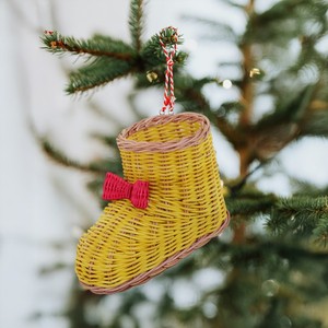 Adorable chaussette de Noël en rotin, accessoires de Noël naturels de la meilleure qualité, décorations, bottes du Père Noël - Product Image 4