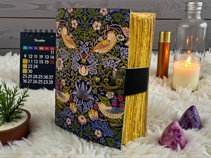 Handmade <b>Floral</b> Bird Pattern Vintage Hardcover Journal with Leather Cover Antique Lock Water Color Pages 200 Sheets - Product Image 1