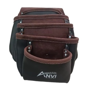 Pochette à outils en cuir robuste |   Sac à outils de taille multi-poches pour électricien |   Organisateur de ceinture à outils pour charpentier - Product Image 1