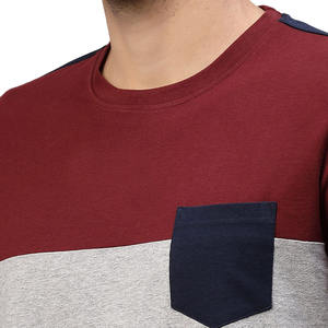 T-shirt Homme Oversize Color Block Marque Blanche 250 GSM Coton Respirant Col Rond Manches Courtes Décontracté Vente en Gros Fournisseur OEM - Product Image 3