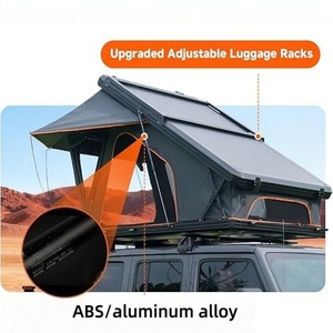 Carpa de Techo Elevada con Ventana Panorámica, Escalera Telescópica, Tira de Luces LED de Círculo Completo, Carpa de Techo para Camioneta, Jeep, SUV - Product Image 4