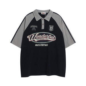 เสื้อเชิ้ตแขนสั้นลายทางถักสไตล์วินเทจสำหรับผู้ชาย แบรนด์ดัง ทรงปกติ สวมใส่สบาย โลโก้ด้านหน้า ผลิตจากโพลีเอสเตอร์ แห้งเร็ว ไม่ยับง่าย - Product Image 2