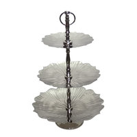 Support à gâteau en métal à 3 niveaux, support à gâteau de mariage, ensemble de supports à gâteau de luxe, supports à cupcakes pour gâteaux de mariage et événements