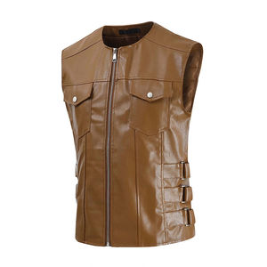 Vêtement en cuir de vachette fait main avec des coutures durables et un style classique - Gilet en cuir - Product Image 2