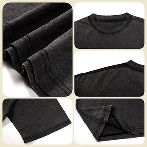 Camiseta de Manga Corta para Hombre, Cuello Redondo, Color Negro, Corte Regular, Informal, de Algodón, Lisa, Estilo Urbano - Product Image 4