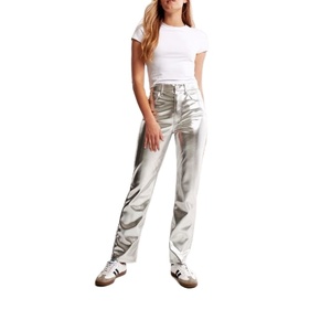 BD Women's High Waist Elastic Seamless Flat Front Faux Leather <b>Leggings</b> Pants Compression Stretchy Lace Painted Beading - Product Image 3