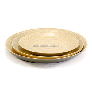 Assiette en bambou 100% naturel pour les dîners et les restaurants, assiettes en bambou faites à la main par Eco2go Vietnam - Product Image 1