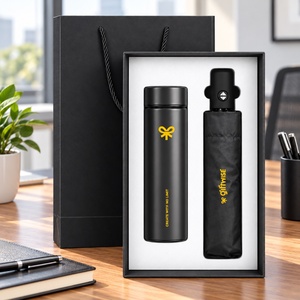 Coffret cadeau personnalisé et sac en papier avec logo, bouteille 500 ml, parapluie, kit de bienvenue pour employés, vente en gros, faible MOQ - Product Image 4