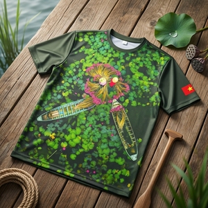 เสื้อยืดเวียดนามสุดเท่ห์ ผลิตจากผ้าฝ้าย ใส่สบาย ระบายเหงื่อได้ดี เหมาะสำหรับทุกเพศทุกวัย แขนสั้น ผลิตจากโพลีเอสเตอร์ เหมาะสำหรับเล่นกีฬา - Product Image 5
