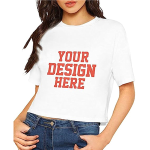 เสื้อยืดคอกลมแขนสั้นผู้หญิงขายส่ง ผ้าฝ้าย 100% ทรงปกติ สวมใส่สบาย ผ้าเจอร์ซีย์ถัก สีพื้น ระบายอากาศได้ดี ใส่ได้ทุกฤดู - Product Image 5